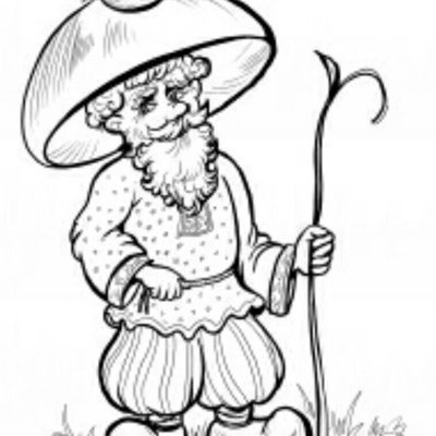 Раскраска старичок Лесовичок для детей