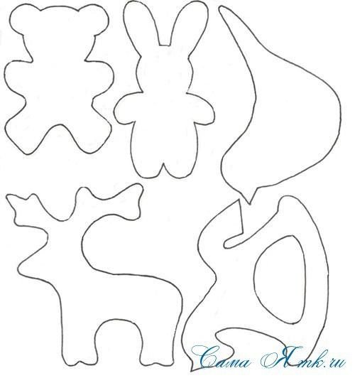 Трафарет игрушки из фетра на новый год