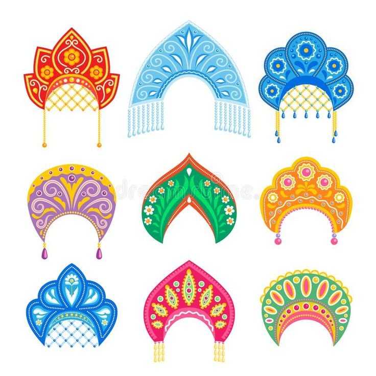 Русский орнамент кокошник царевны