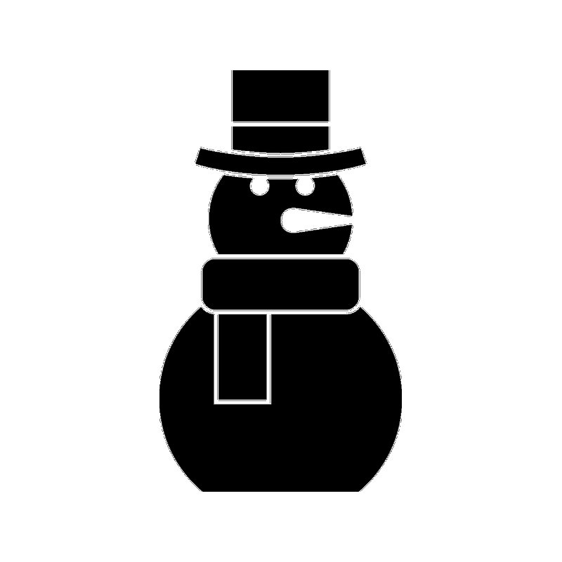 Стикеры чб Снеговик