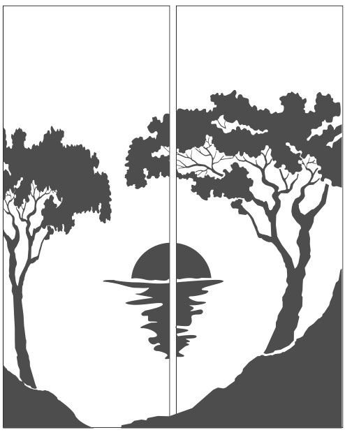 Трафаретные рисунки природы