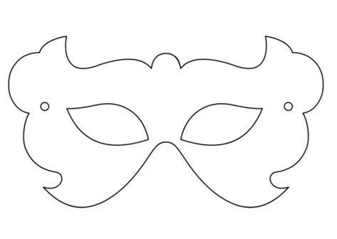 Маска на палочке трафарет