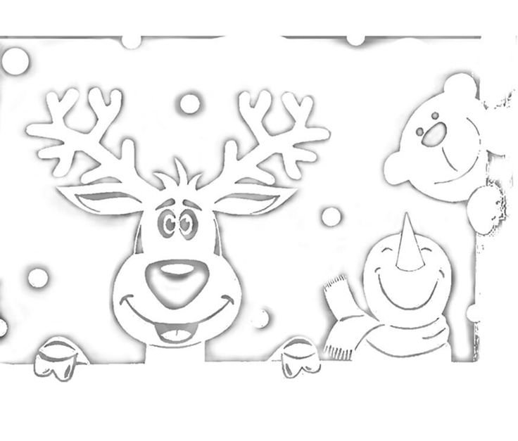 Новогодние трафареты на стену