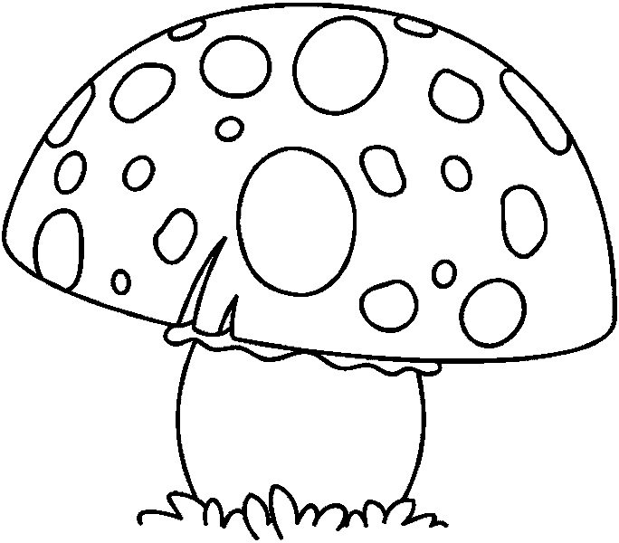 Мухомор раскраска для детей