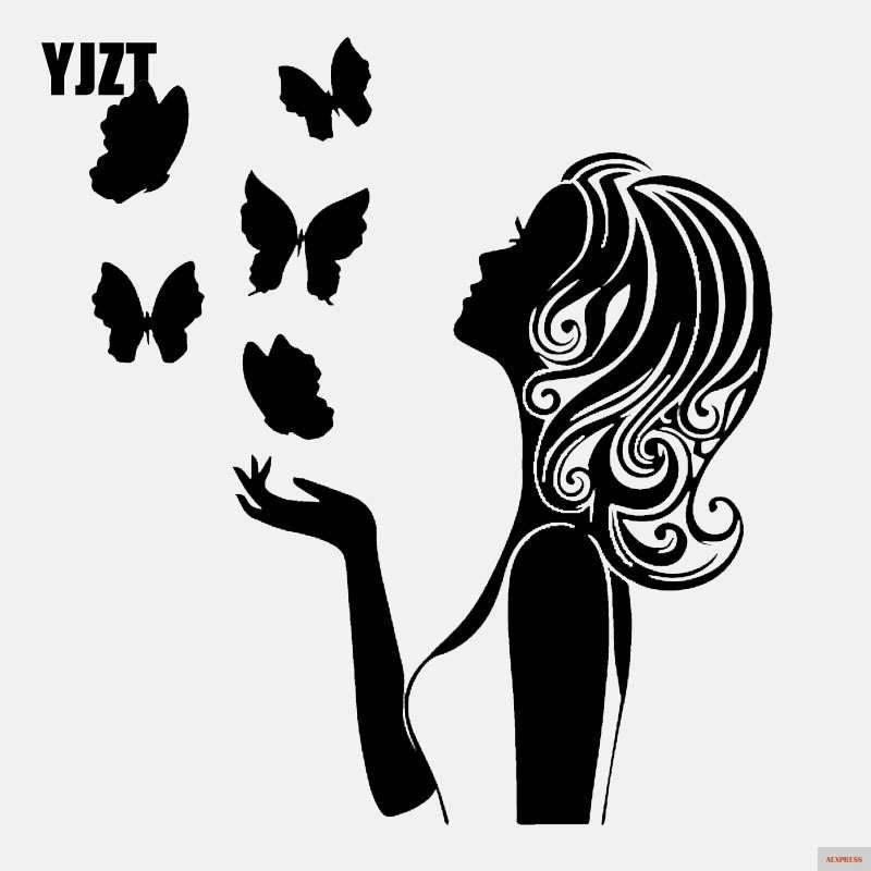 Трафарет девушка с бабочками