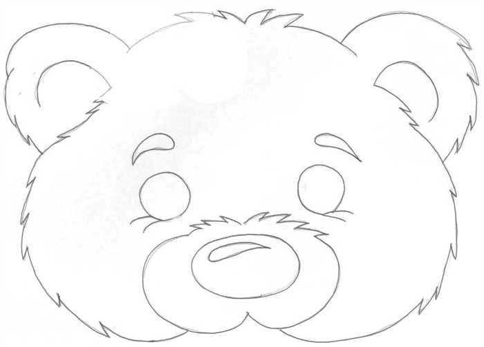 Маска медведя раскраска