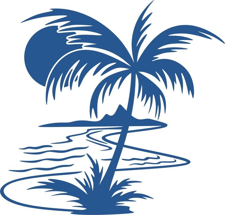 Трафарет пальмы для стен