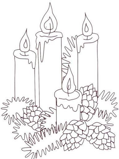 Рождественские свечи раскраска