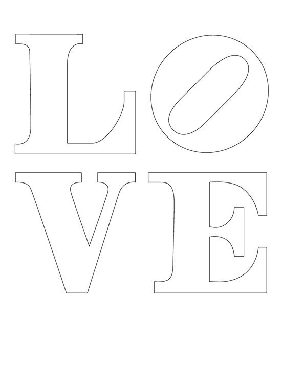 Трафарет буквы Love