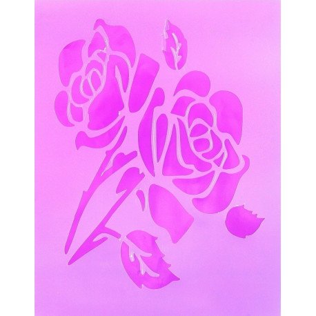 Трафарет розы для декоративной штукатурки