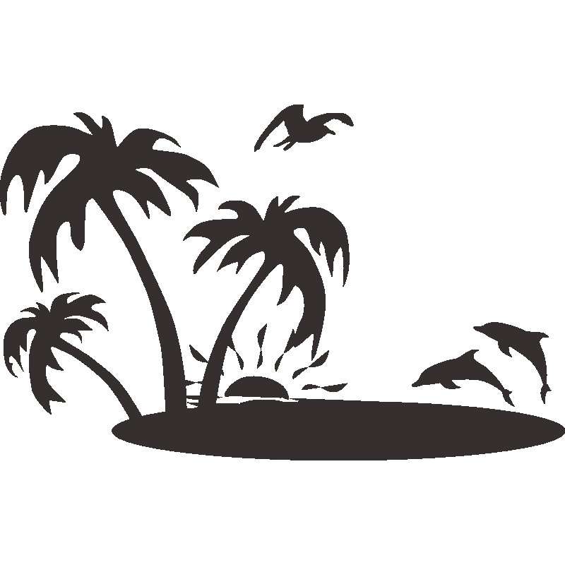 Трафарет пальмы для стен