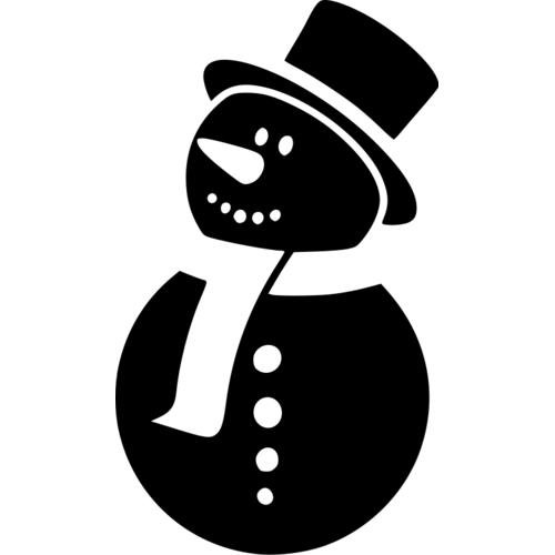 Крутой Снеговик силуэт