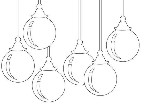 Новогодние шары трафареты на окна