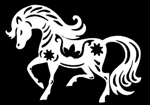 Трафарет лошадей на новый год