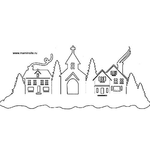 Новогодние домики на окна