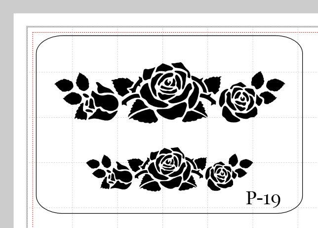 Трафаретная роза