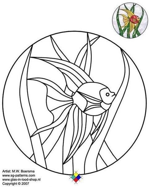 Трафарет для витража на стекле