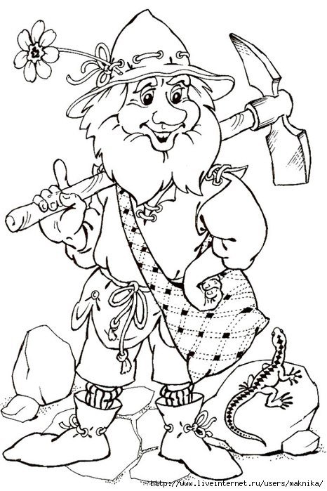 Раскраска старичок Лесовичок для детей