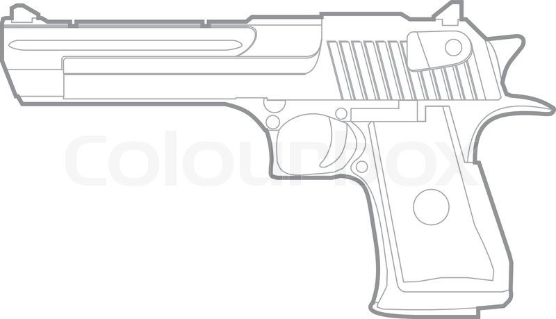 Чертёж пистолета дигл с размерами