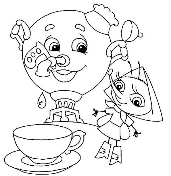 Раскраска по сказке Муха Цокотуха для детей