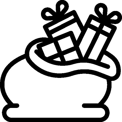 Мешок с подарками раскраска