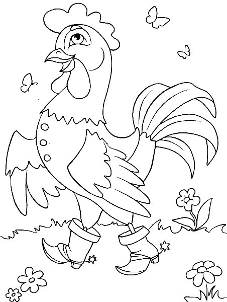 Раскраска по сказке петушок золотой гребешок