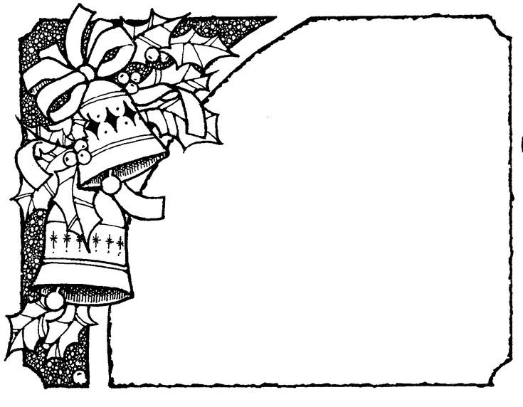 Новогодняя рамка черно белая