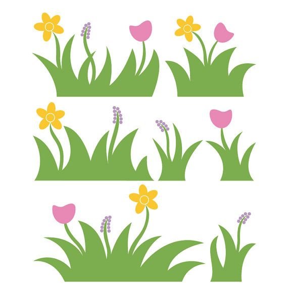Весенние цветы трафарет