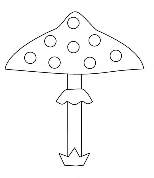 Гриб мухомор раскраска для детей