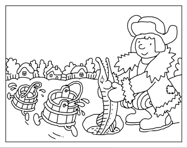 По щучьему велению раскраска