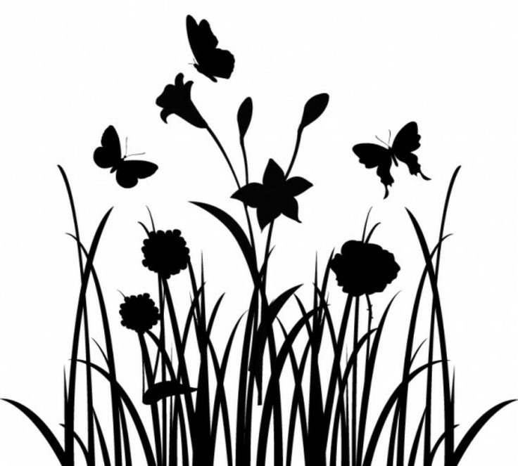 Силуэты цветов