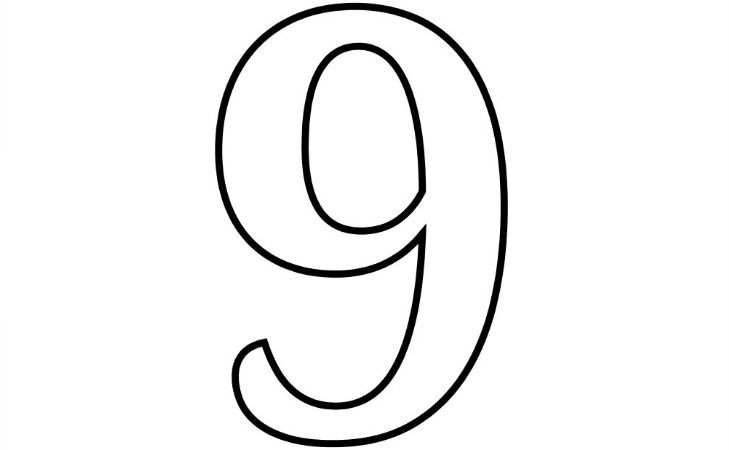 Цифра 9 трафарет