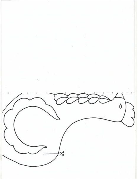 Рисование Дымковский индюк трафарет