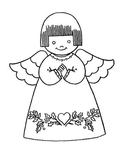 Контурный рисунок ангела