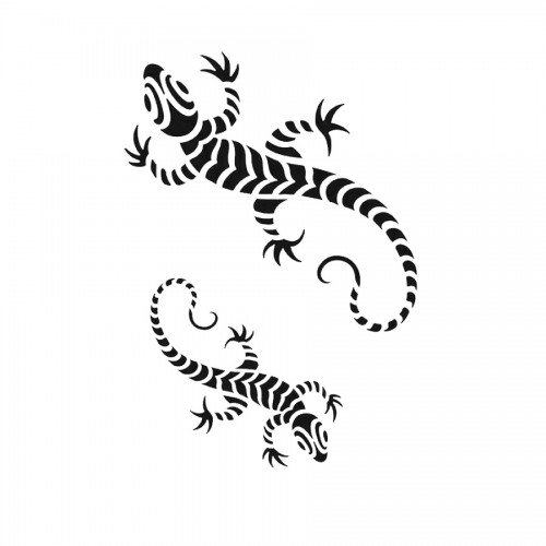 Трафарет ящерицы для стен