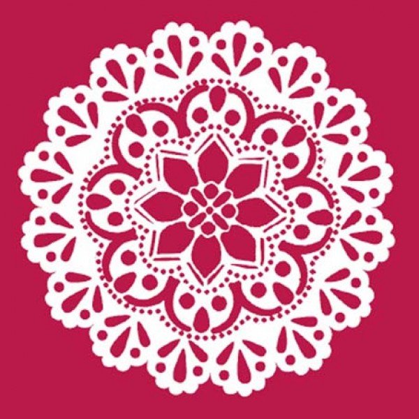 Кружевная салфетка трафарет