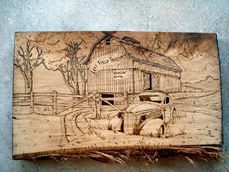 Пирография по дереву природа