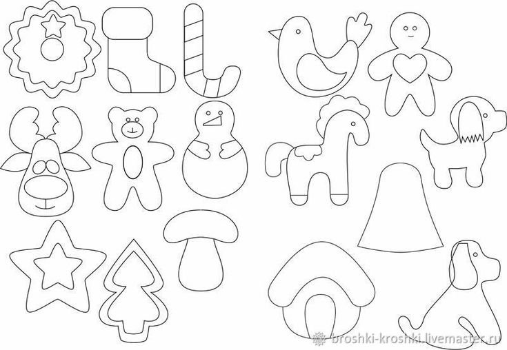 Трафареты для фетровых новогодних игрушек