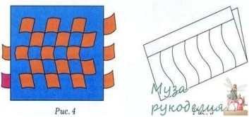 Плетеный коврик из бумажных полосок