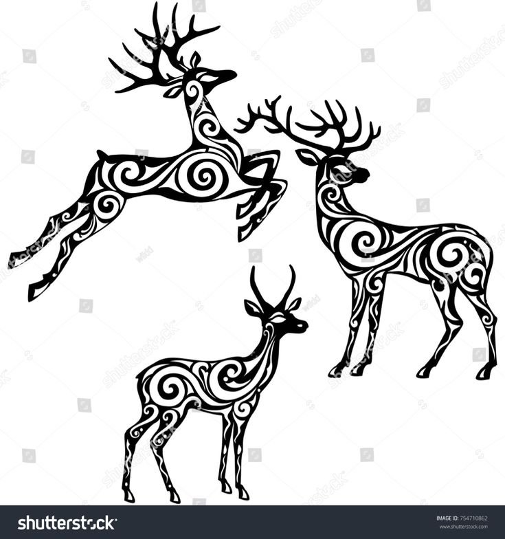 Графическая стилизация оленя