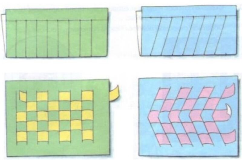 Плетеный коврик из бумажных полосок