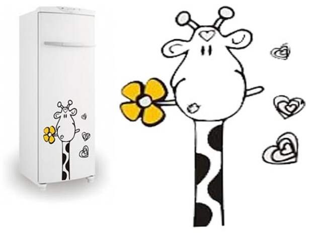 Веселые наклейки на холодильник