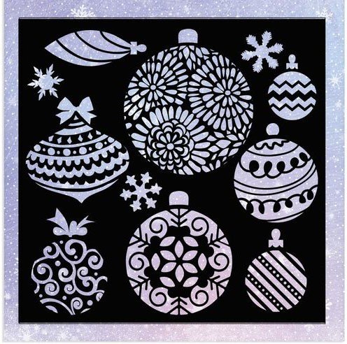 Точечная роспись новогодних шаров трафареты