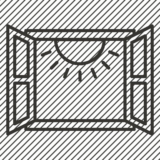 Нарисованное окно черно белое