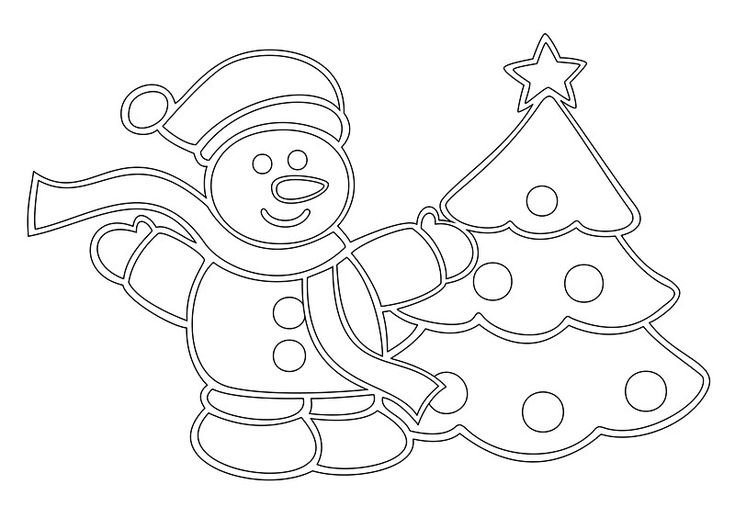 Трафареты на окна новогодние