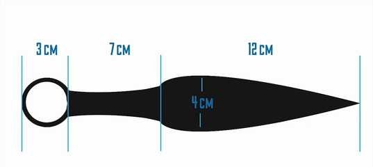 Чертёж ножа кунай из стандофф 2