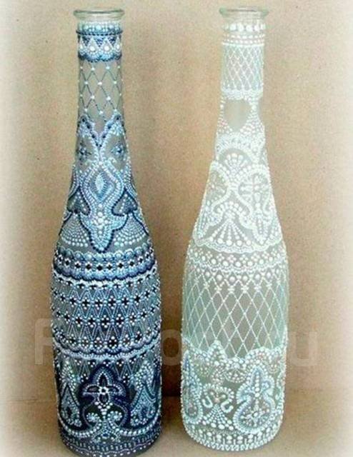 Точечная роспись бутылок