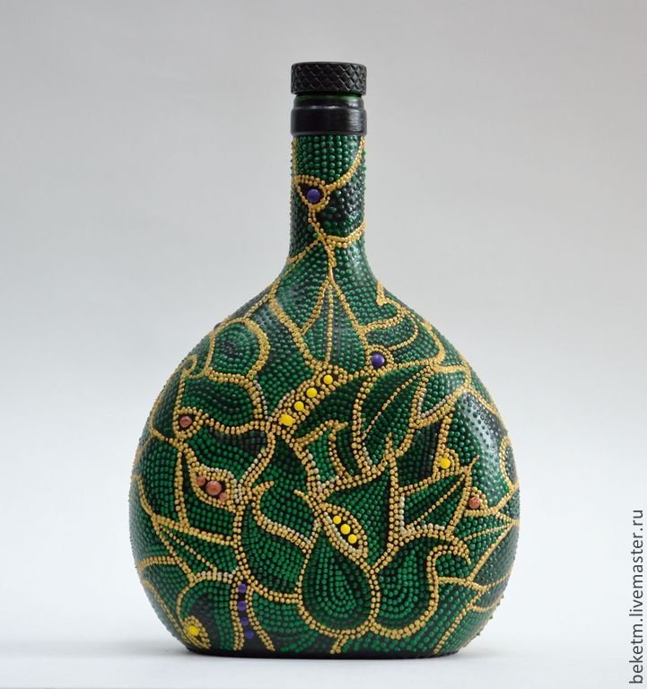 Точечная роспись бутылок