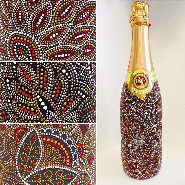 Роспись бутылок точечной росписью