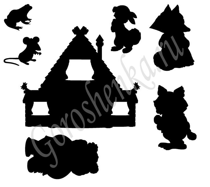 Персонажи для театра теней Теремок